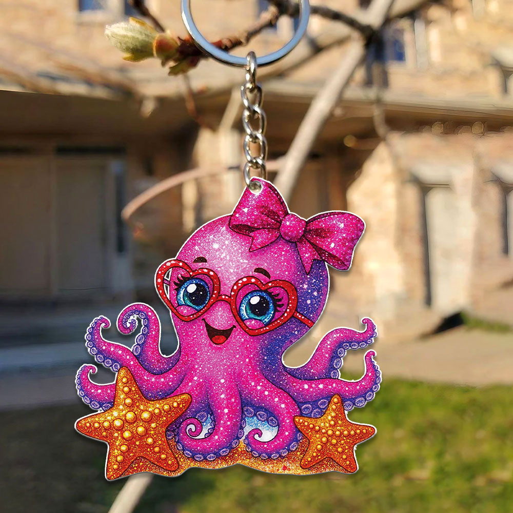 GLOWING PINK OCTOPUS ORNAMENT & KEYCHAIN - YHHG1609255