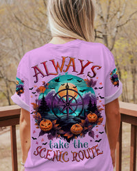 ALWAYS TAKE THE SCENIC ROUTE HALLOWEEN COMPASS ALL OVER PRINT - TLNZ2607231