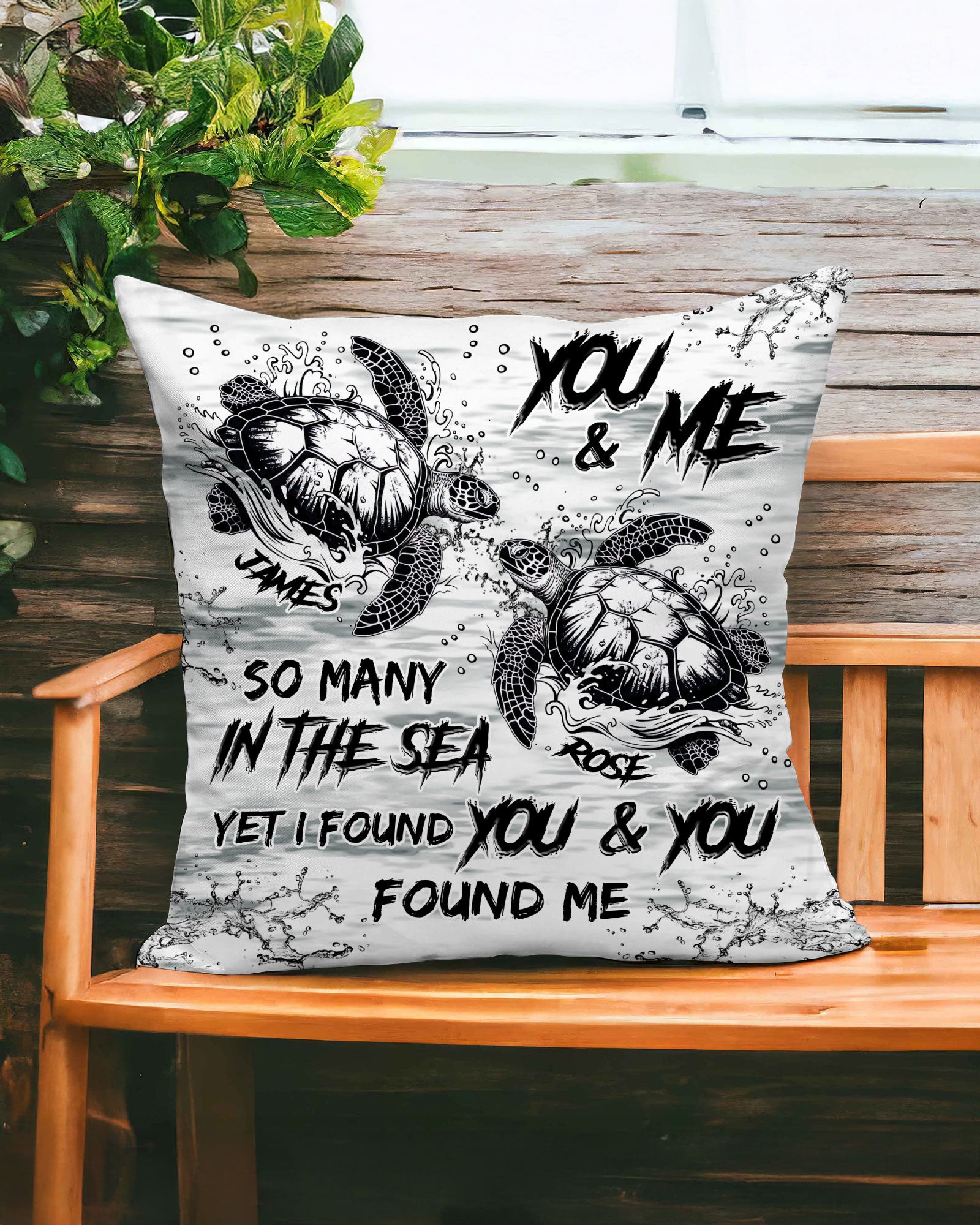 PERSONALIZED YOU AND ME SO MANY IN THE SEA TURTLE PILLOW - TLNZ1202253