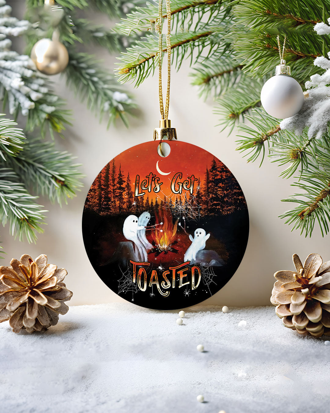 LET'S GET TOASTED BOOS HALLOWEEN ORNAMENT & KEYCHAIN - YHHG0909255