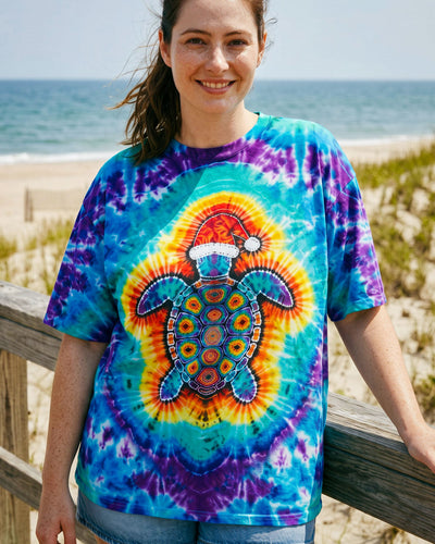 COLORFUL SANTA TURTLE CHRISTMAS SWIRL ALL OVER PRINT - TYQY0710261