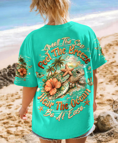 SMELL THE SEA FEEL THE BREEZE TURTLE ALL OVER PRINT  - TLHG2107261