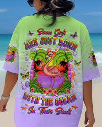 SOME GIRLS ARE JUST BORN FLAMINGO ALL OVER PRINT - YHHG1808253