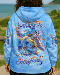 SALTWATER HEALS EVERYTHING TURTLE ALL OVER PRINT - YHHG0309252