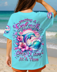 MAKING A SPLASH ONE WAVE AT A TIME DOLPHIN ALL OVER PRINT - TLNZ1306253