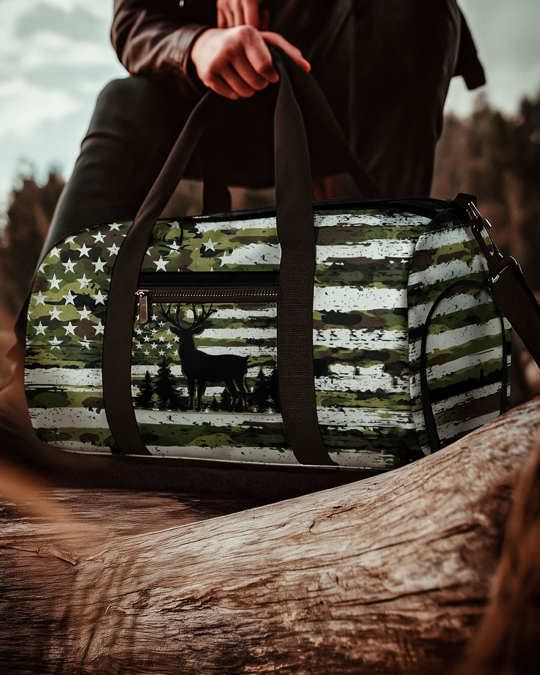 DEER FOREST CAMO FLAG TRAVELLING BAG - YHLN0809255