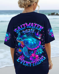 SALTWATER HEALS EVERYTHING TURTLE ALL OVER PRINT - YHHG2612253
