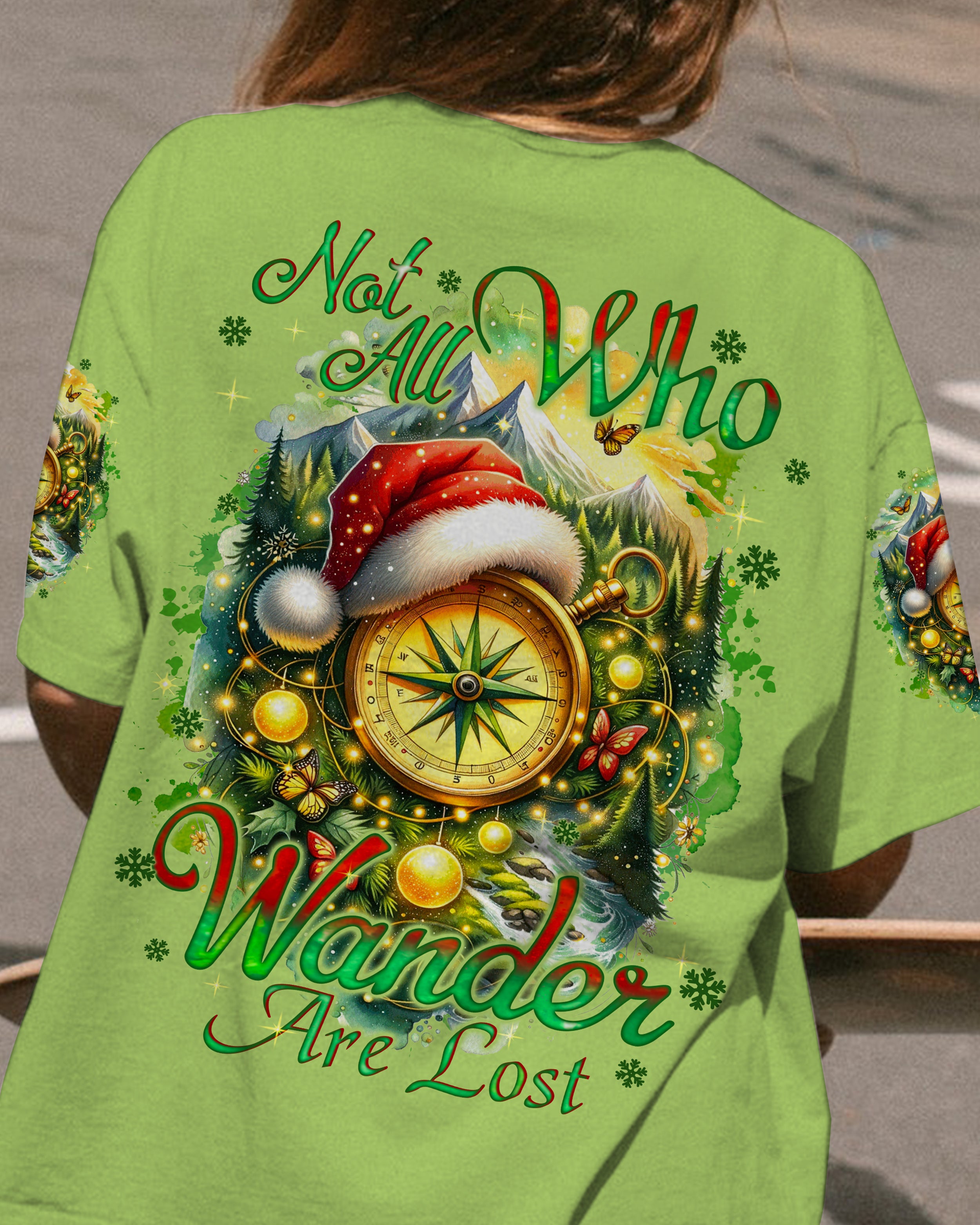 NOT ALL WHO WANDER ARE LOST COMPASS CHRISTMAS ALL OVER PRINT - TYQY2610231
