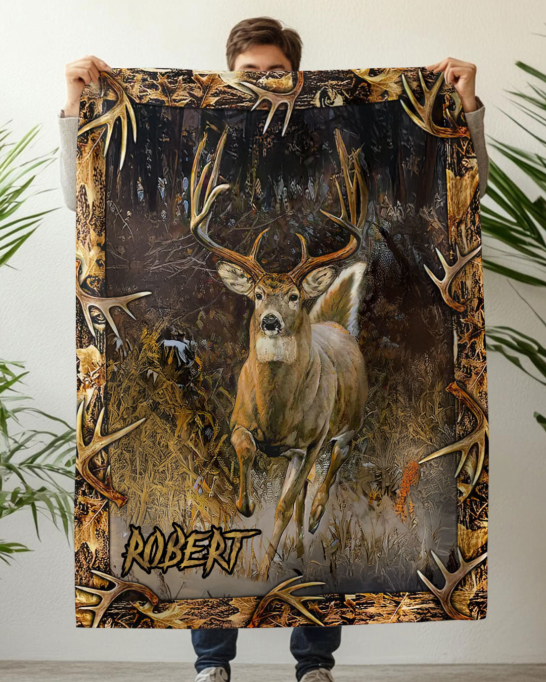 PERSONALIZED DEER LOVER FLEECE BLANKET  - TLNZ2502253