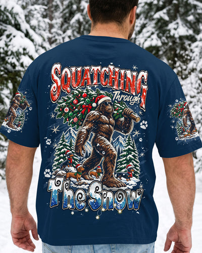 SQUATCHING THROUGH THE SNOW BIGFOOT AND DACHSHUND DOG CHRISTMAS ALL OVER PRINT - TYQY0810261