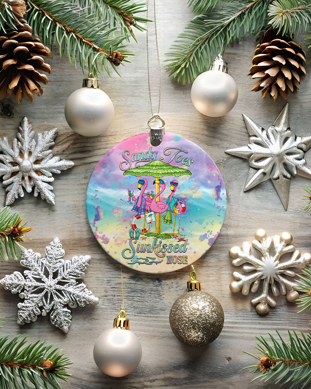 SANDY TOES SUNKISSED NOSE FLAMINGO ORNAMENT & KEYCHAIN - YHHG1009255