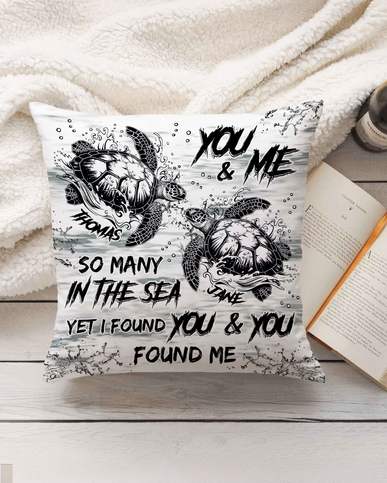 PERSONALIZED YOU AND ME SO MANY IN THE SEA TURTLE PILLOW - TLNZ1202253