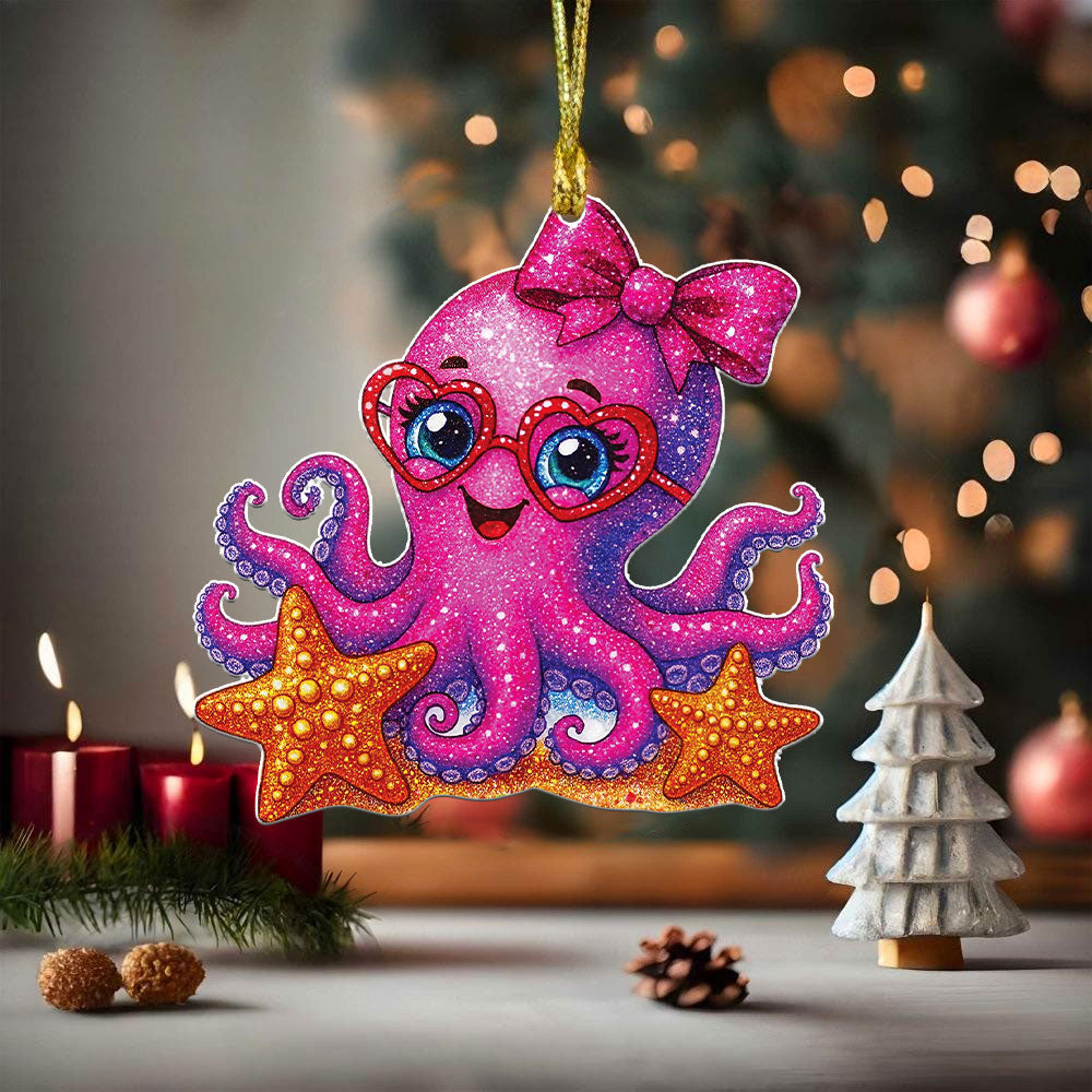 GLOWING PINK OCTOPUS ORNAMENT & KEYCHAIN - YHHG1609255