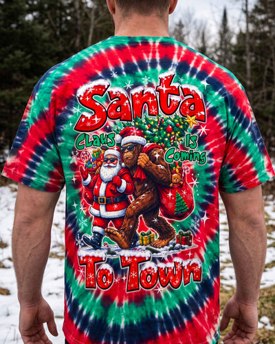 SANTA CLAUS IS COMING TO TOWN BIGFOOT CHRISTMAS SWIRL ALL OVER PRINT - TYQY1410267