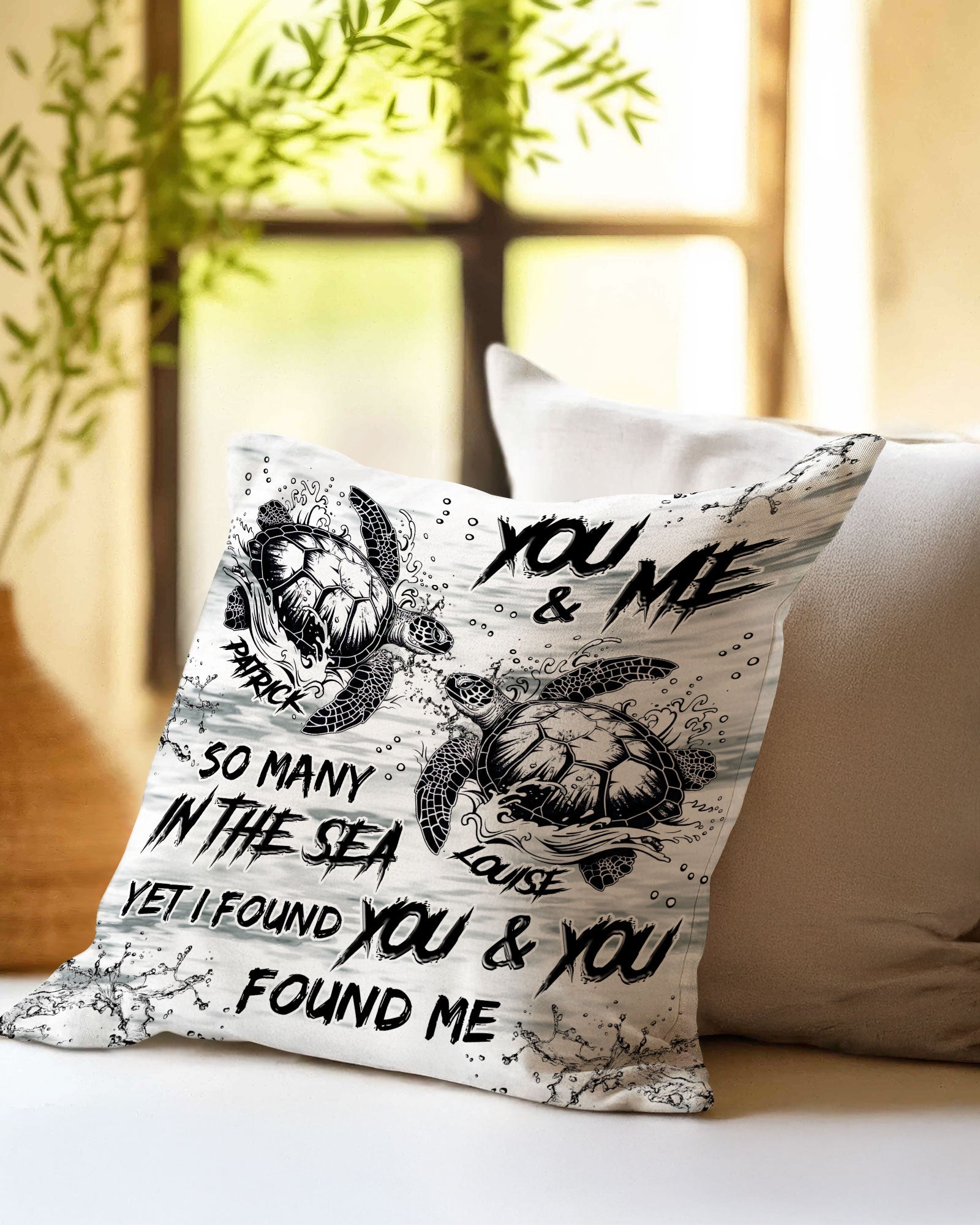 PERSONALIZED YOU AND ME SO MANY IN THE SEA TURTLE PILLOW - TLNZ1202253