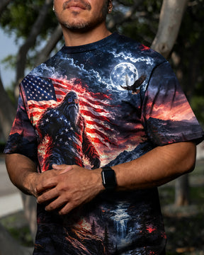 Bigfoot with Flag