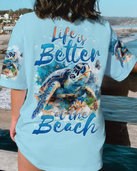 LIFE IS BETTER AT THE BEACH TURTLE ALL OVER PRINT - TYTD1403243