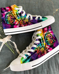 WILD SOUL COMPASS TIE DYE HIGH TOP CANVAS SHOES - NZ2804236