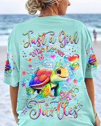 JUST A GIRL WHO LOVES TURTLES ALL OVER PRINT - YHHG2708242