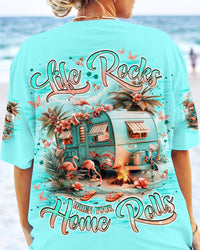 LIFE ROCKS WHEN YOUR HOME ROLLS FLAMINGO ALL OVER PRINT - TLNZ0204241