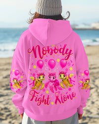 NOBODY FIGHTS ALONE TURTLE BREAST CANCER ALL OVER PRINT - TLNZ1108254