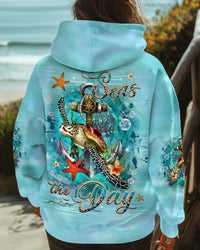 SEAS THE DAY TURLE ANCHOR ALL OVER PRINT - YHHG2712242