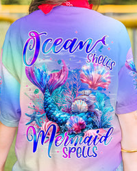 OCEAN SHELLS MERMAID SPELLS ALL OVER PRINT - TYQY2803242
