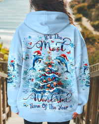 IT'S THE MOST WONDERFUL TIME DOLPHIN CHRISTMAS ALL OVER PRINT - YHHG0111241