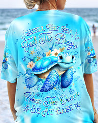 SMELL THE SEA FEEL THE BREEZE TURTLE ALL OVER PRINT - YHHG0907241