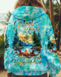 (HOT DEAL) MEET ME AT MY HAPPY PLACE CAMPFIRE TIE DYE ALL OVER PRINT  - TLHG1111243