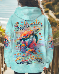 SALTWATER HEALS EVERYTHING TURTLE ALL OVER PRINT - YHHG0110243