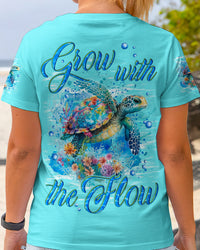 GROW WITH THE FLOW TURTLE ALL OVER PRINT - TYQY2303241
