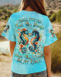 SMELL THE SEA FEEL THE BREEZE SEAHORSE ALL OVER PRINT - TLNZ0808242