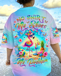 NO SHIRT NO SHOES NO PROBLEM FLAMINGO ALL OVER PRINT - TLNZ1906241