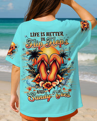 LIFE IS BETTER IN FLIP-FLOPS AND SANDY TOES ALL OVER PRINT  - TLNZ0506253