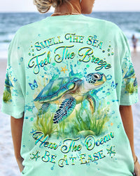 SMELL THE SEA FEEL THE BREEZE TURTLE ALL OVER PRINT - YHHG2907241