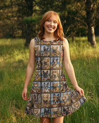 COASTAL FRENCH BULLDOG FLOUNCE DRESS - RITD1808261
