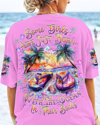 SOME GIRLS ARE JUST BORN FLIP FLOPS ALL OVER PRINT - TLNZ1104242