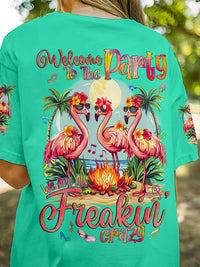 WELCOME TO THE PARTY FLAMINGOS ALL OVER PRINT - TYQY1104244