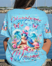 HAPPINESS COMES IN WAVES TURLE ALL OVER PRINT - YHHG0306243