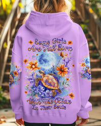 SOME GIRLS ARE JUST BORN TURLTE WATERCOLOR ALL OVER PRINT - TLNZ0310242