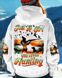JUST A GIRL WHO LOVES HUNTING ALL OVER PRINT - TYQY1111241