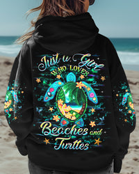 JUST A GIRL WHO LOVES BEACHES AND TURTLES ALL OVER PRINT - YHHG0601253