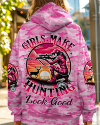 (HOT DEAL) GIRLS MAKE HUNTING LOOK GOOD ALL OVER PRINT - TYQY1411241