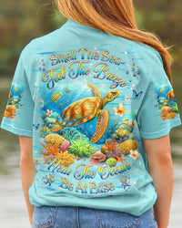 SMELL THE SEA FEEL THE BREEZE TURTLE ALL OVER PRINT - YHHG0104252