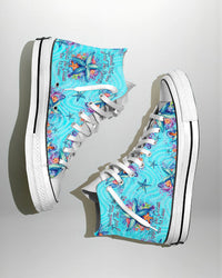 SMELL THE SEA FEEL THE BREEZE STARFISH HIGH TOP CANVAS SHOES - YHLN1107232