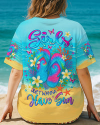 GIRLS JUST WANNA HAVE SUN FLIP FLOPS TIE DYE ALL OVER PRINT - TLNZ1505251