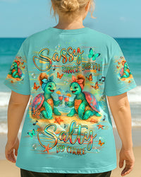 SASSY SINCE BIRTH SALTY BY CHOICE TURTLE ALL OVER PRINT - YHHG0406254