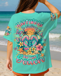 HAPPINESS IS WALKING ON THE BEACH FLIP FLOPS ALL OVER PRINT   - TLNZ0406254