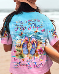 LIFE IS BETTER IN FLIP-FLOPS AND SANDY TOES ALL OVER PRINT - YHHG1104254
